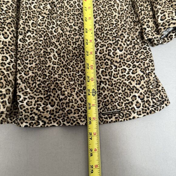 Michael Kors Top Extra XL Large Women Leopard Print Cotton Blend 3/4 Sleeves NWT - Picture 3 of 8